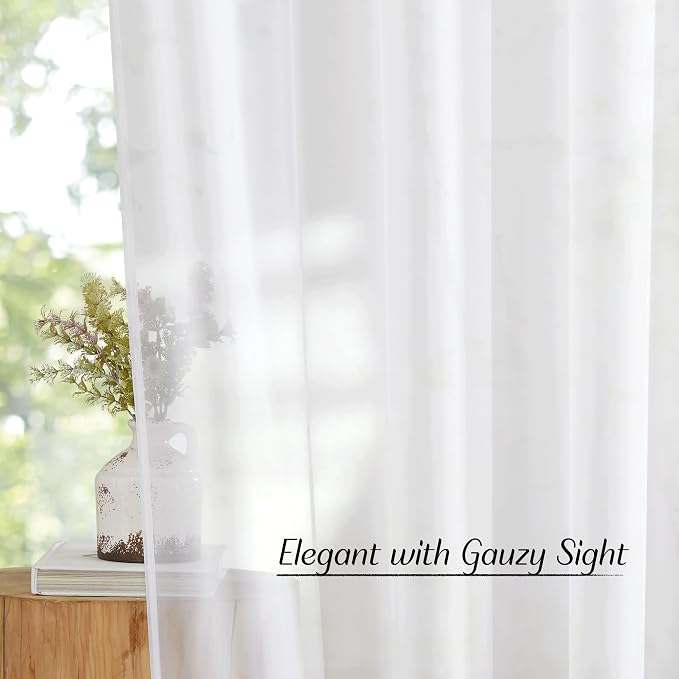 NICETOWN Bedroom Sheer Curtains 54 inch Length - Image 7