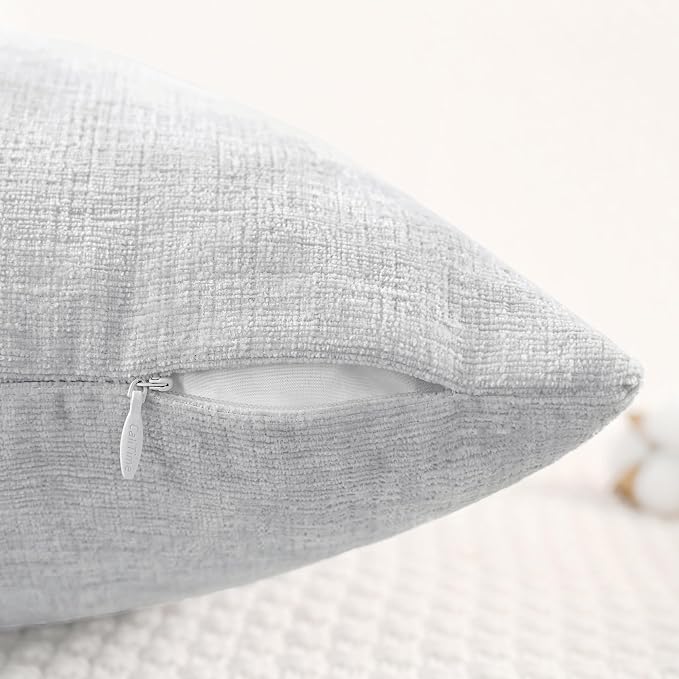 CaliTime Decorative Throw Pillow Covers 20 X 12 Inches Moonbeam Gray | Pack of 2 - Image 3