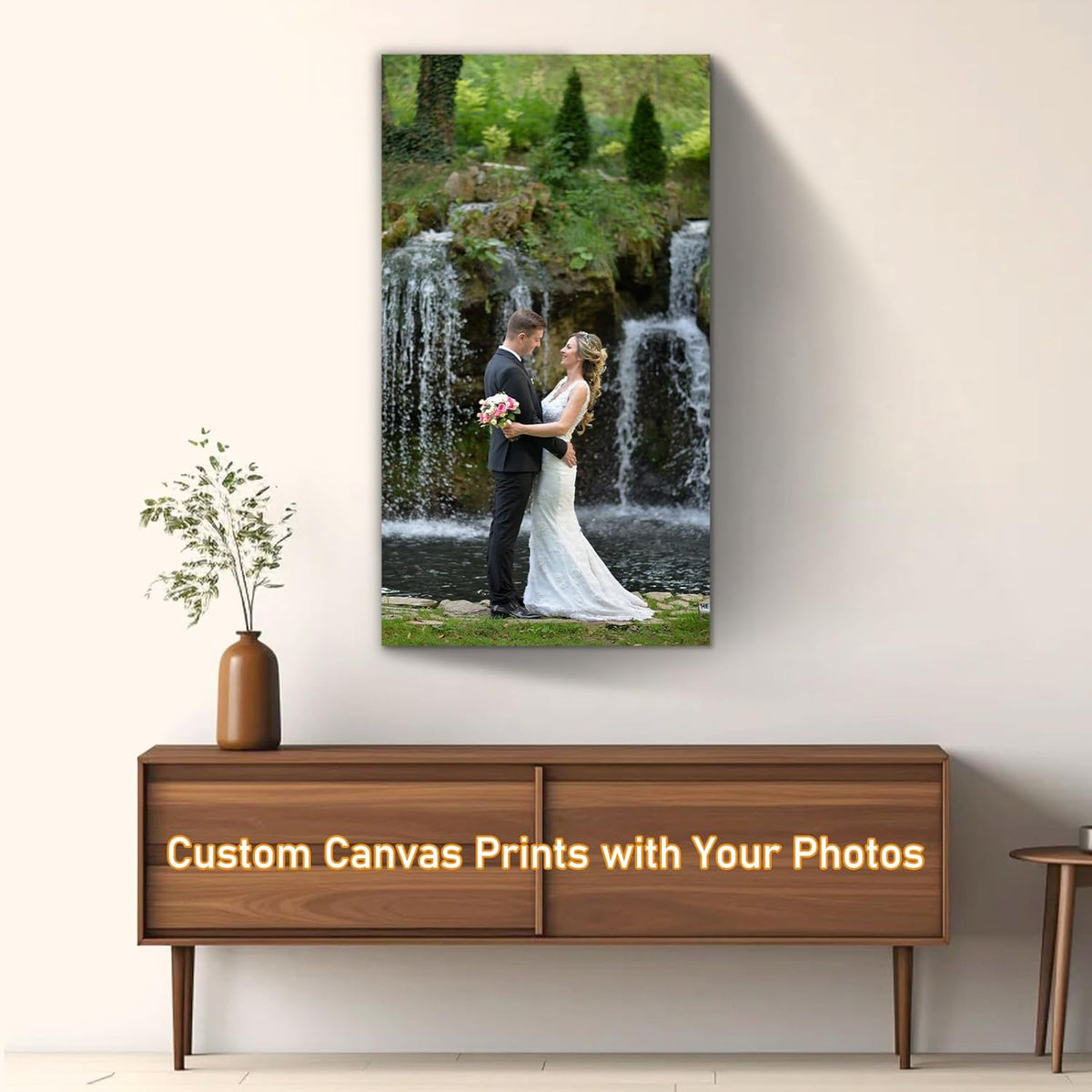 xzartdiy Custom Canvas Prints with Your Photos - Personalized Picture Print Customized Gifts for Family Home Office Wall Art Decor, Wrapped Canvas 20x36inch