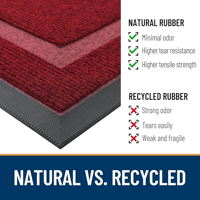 OLANLY Front Door Mat Outside 47x23, All-Season Heavy-Duty Rubber Doormat | - Image 4