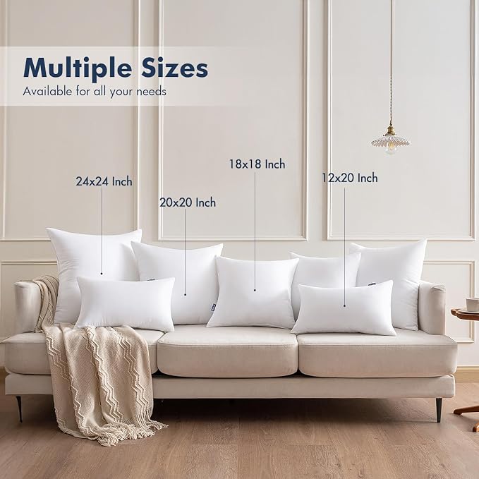 MIULEE 20x20 Throw Pillows Inserts 2 Pack, Decorative Pillows - Image 8