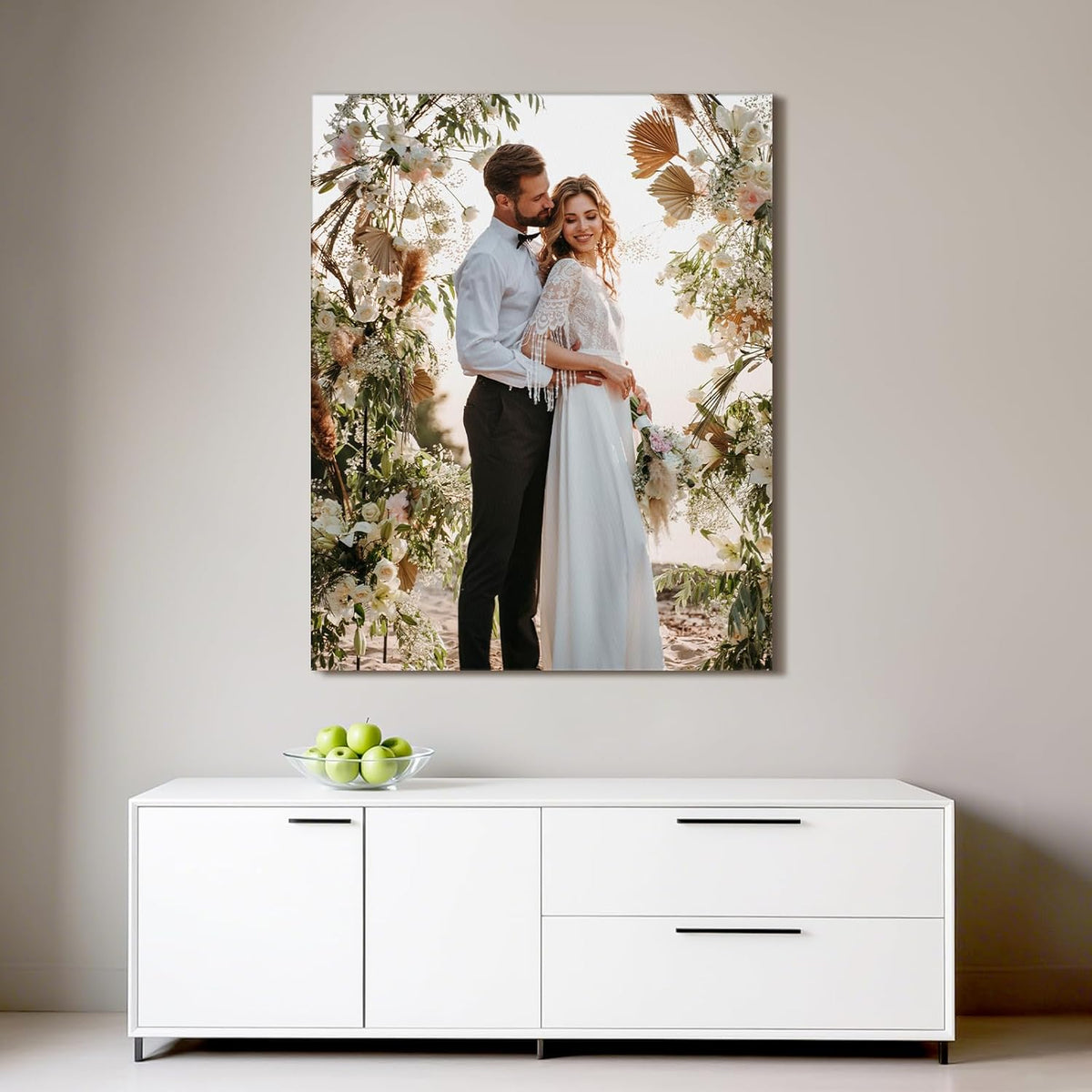 Custom Canvas Prints with Your Photos - Personalized Pictures Print, Customized Photo Gifts, Wall Art Poster Canvas Printing for Wedding, Family, Baby, Pets, Home Office Decor, Wrapped Frame 16x20