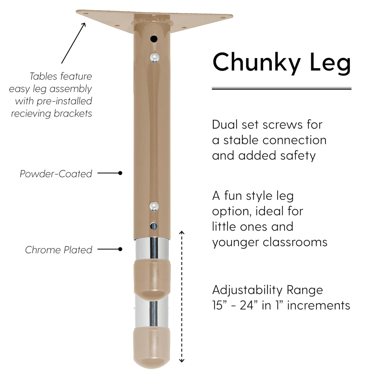 Factory Direct Partners FDP Rectangle Activity School and Classroom Kids Table (36 x 60 inch), Toddler Leg, Adjustable Height 15-24 inches - Maple Top, Maple Edge with Sand Legs