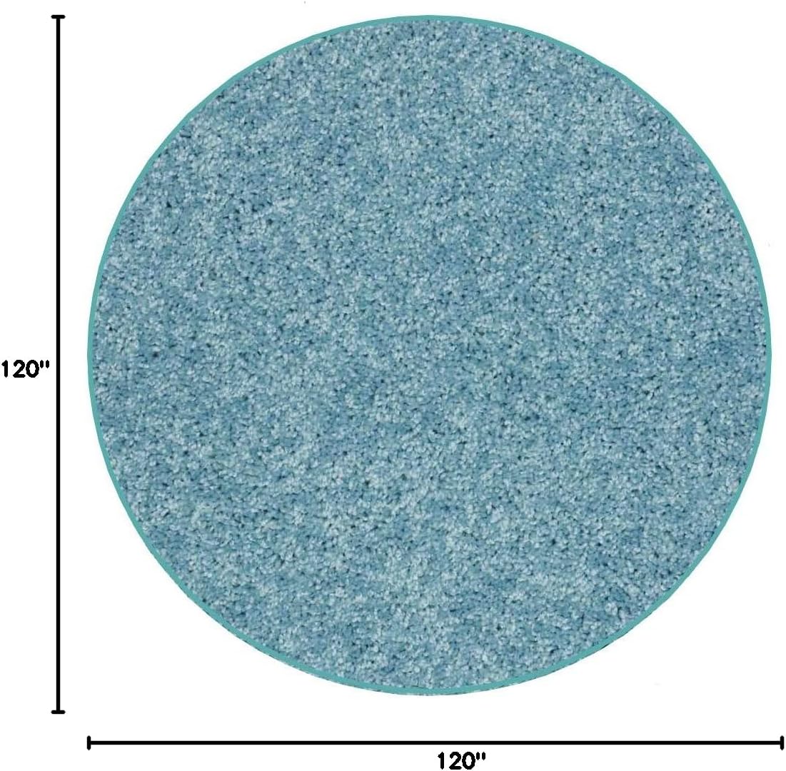 KOECKRITZ Soft and Colorful Kids Classroom Area Rugs (Passes Flammability Pill Test) Many Sizes and Bright Colors to Select from (10' Round, Surf)