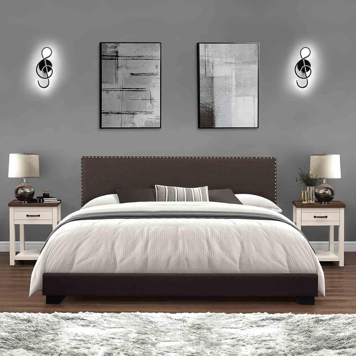 XEYOU 22W Modern Wall Sconce Lighting Indoor LED Creative Wall Light Fixture Music Symbol Art Decoration Wall Lamp for Living Room Bedroom Stair Corridor (Black 6000Kelvin)
