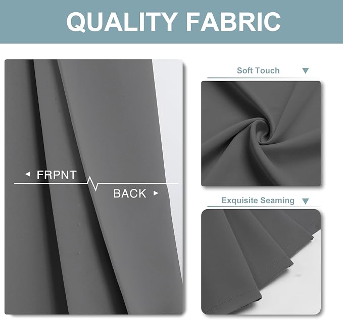 ChrisDowa Blackout Curtains for Bedroom and Living Room 48 Inches Long | 2 - Image 3