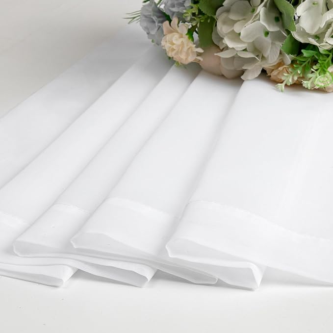 White Sheer Curtains 50 Inch Length 2 Pcs, Light Filtering Voile Bathroom - Image 6