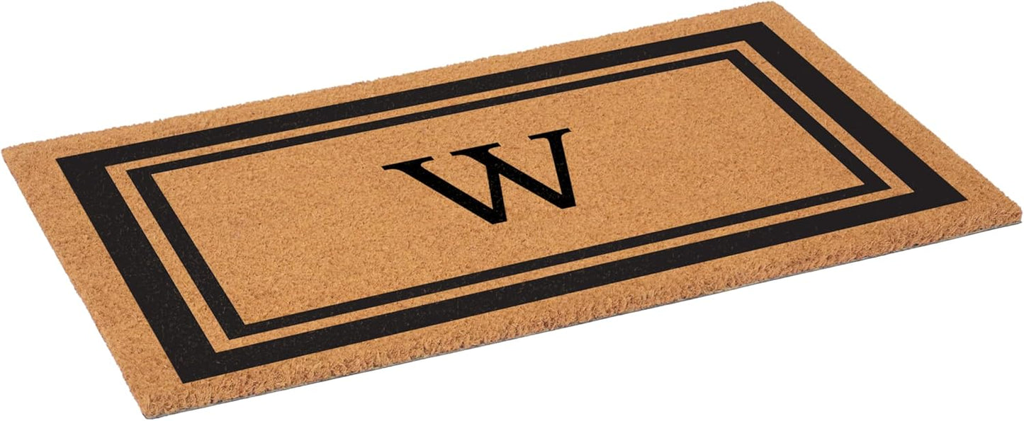 Calloway Mills 152962436W Black Border 24" x 36" Monogram Doormat, (Letter W)