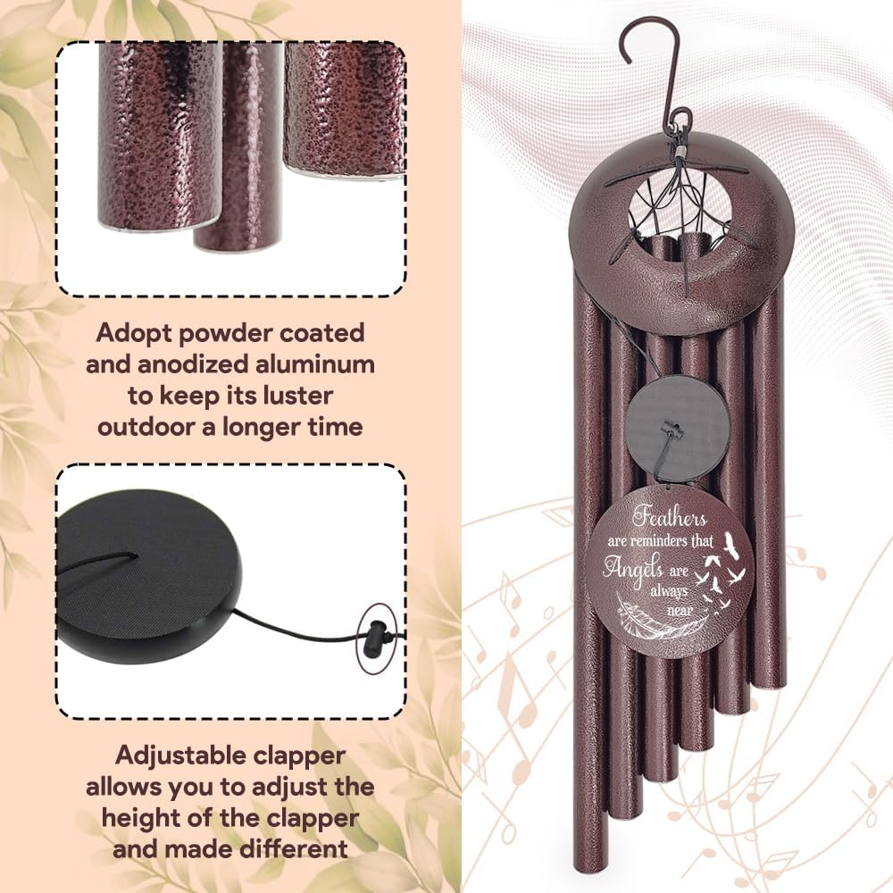 Personalized Wind Chimes for Loss of Loved One, Bereavement & in Memory Wind Chimes, Sympathy Gifts in Memory of Father, Mother, or a Loved One