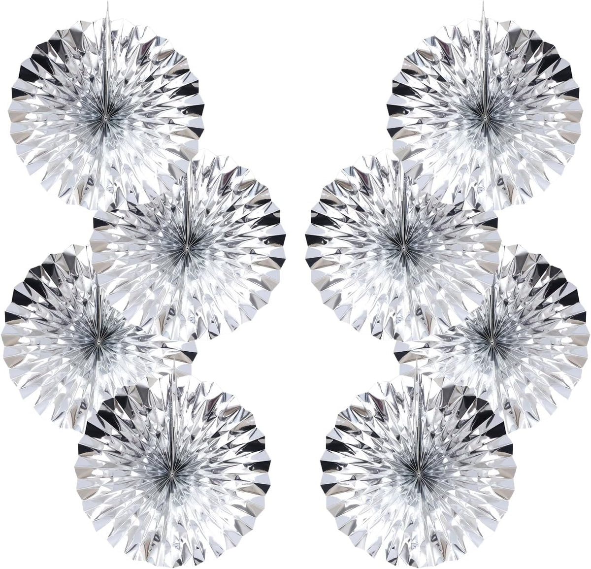 Silver Birthday Decorations,DIY Silver Paper Fans Hanging Decoration ,DecoracióN De CumpleañOs para Hombre,Wedding Decorations for Party 12in,Birthday Decorations for Men 30 Color DIY Set (Silver)