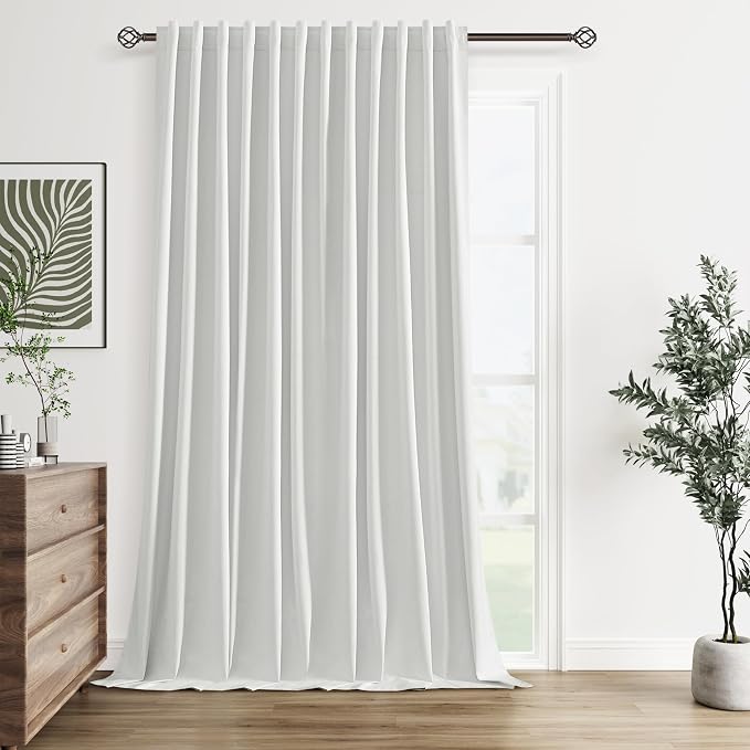 100% Blackout Extra Wide 100 Inch Linen Room Divider Curtains 102 Inches Long by Guken