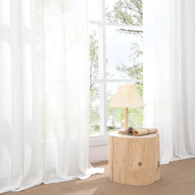 BGment White Linen Curtains 52X96 Inches Long - Image 7