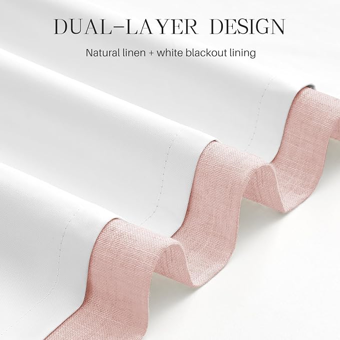 AUSSPVOCT Pinch Pleated 95 Inch Linen Curtains 100% Blackout - Image 5