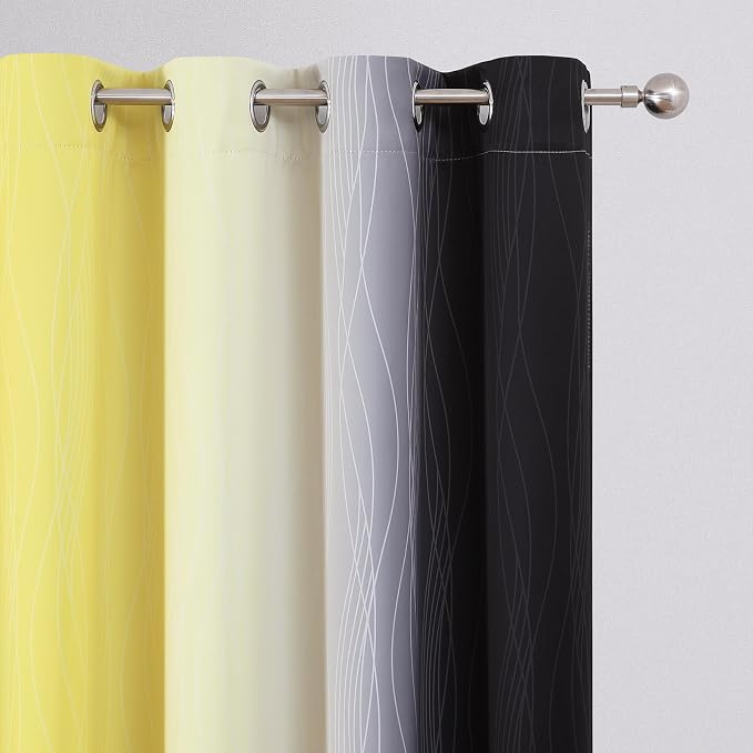Black and Yellow Ombre Blackout Curtains 96 Inches Long | Room Darkening - Image 4