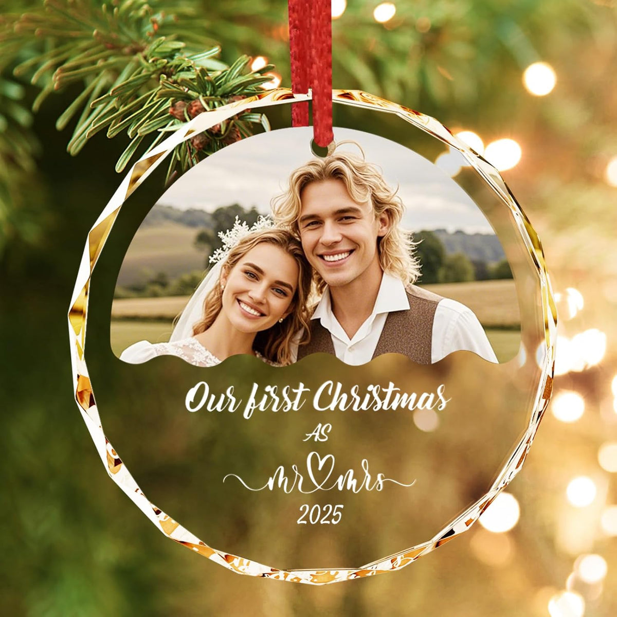 Bemaystar Personalized Wedding Gifts for Couples,First Christmas Married Ornaments 2025,Bridal Shower Gifts for Bride