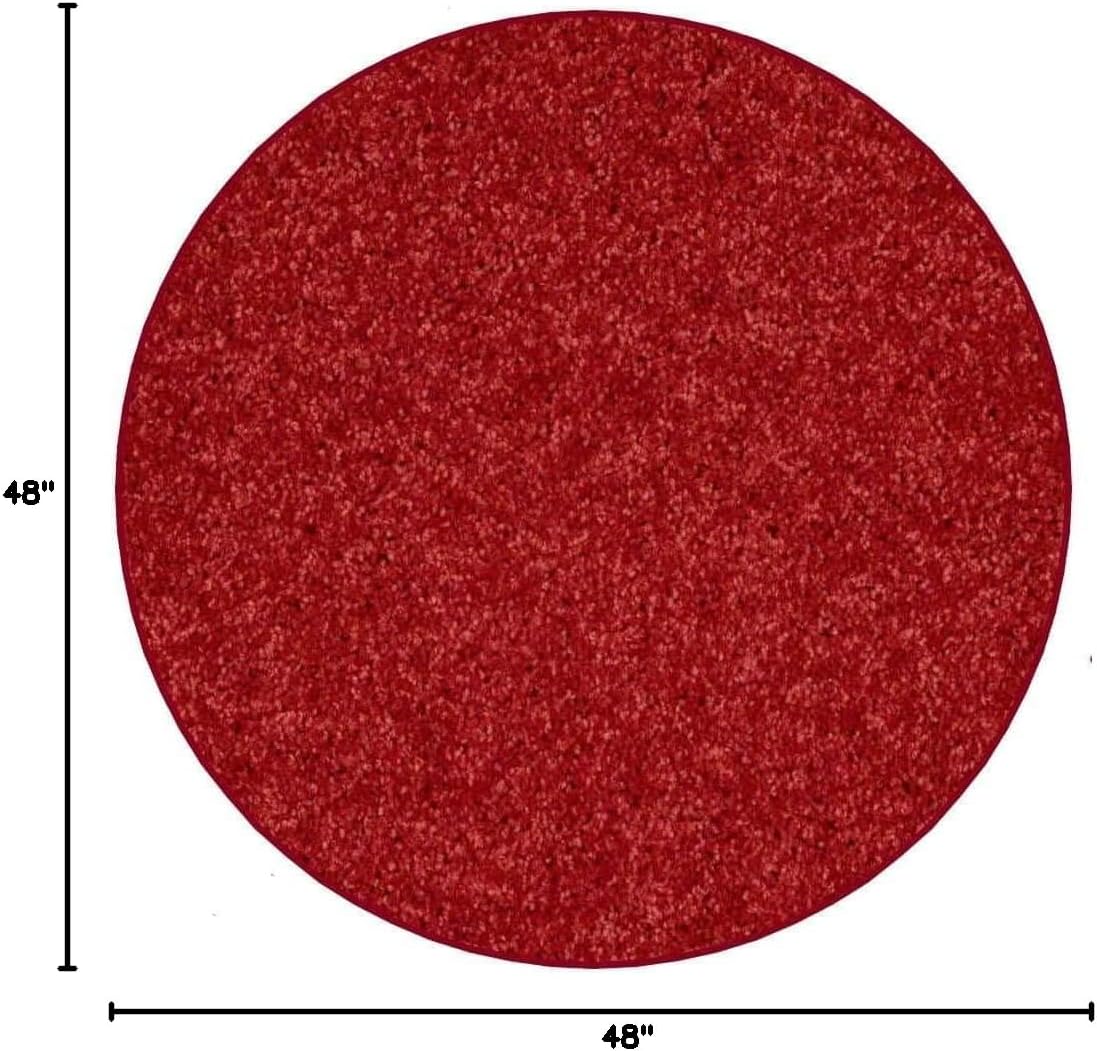KOECKRITZ Soft and Colorful Kids Classroom Area Rugs (Passes Flammability Pill Test) Many Sizes and Bright Colors to Select from (4' Round, Fire Engine)