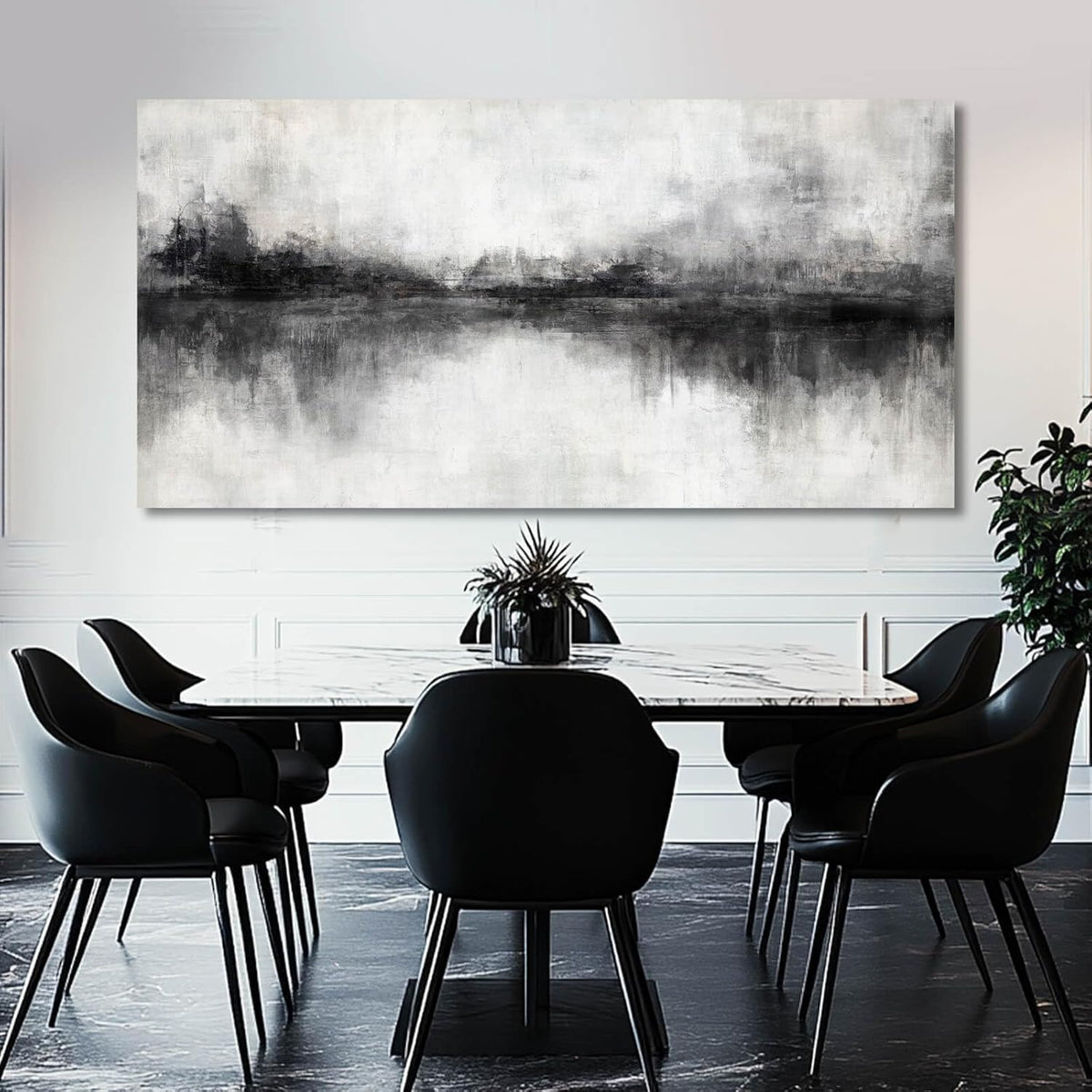 Canvas Prints Wall Art for Living Room Black Abstract Art Wall Decor Grey Pictures Wall Painting for Bedroom Office Artwork 29"x 58" Home Decor