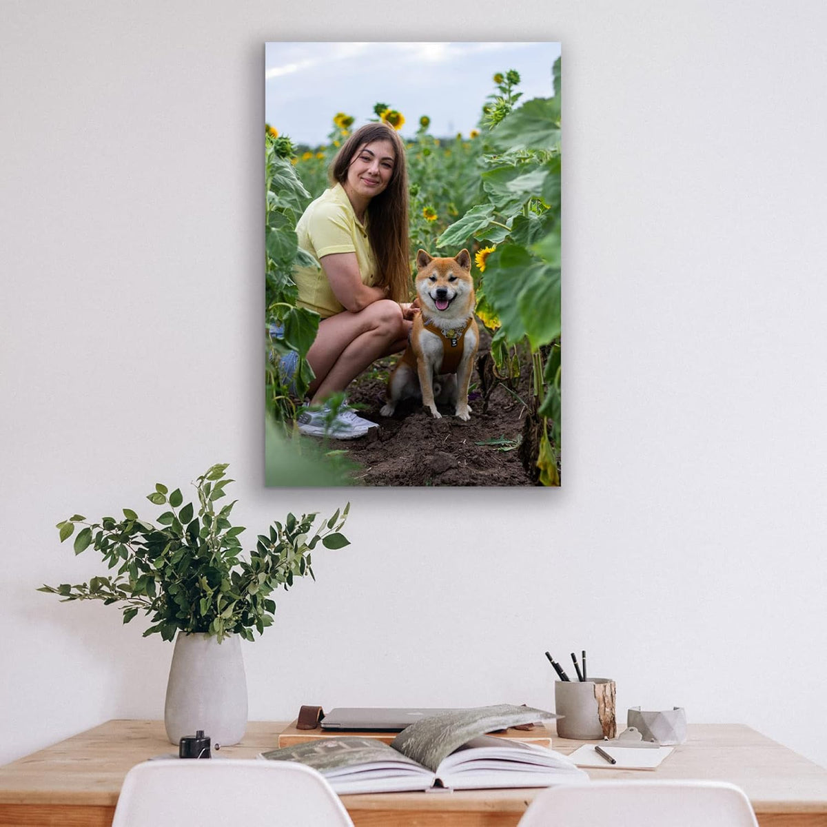 Custom Canvas Prints with Your Photos (12x24, Framed Canvas) Customized Wall Art Personalized Canvas Pictures for Pet/Family Gifts for Mom/Men/Women