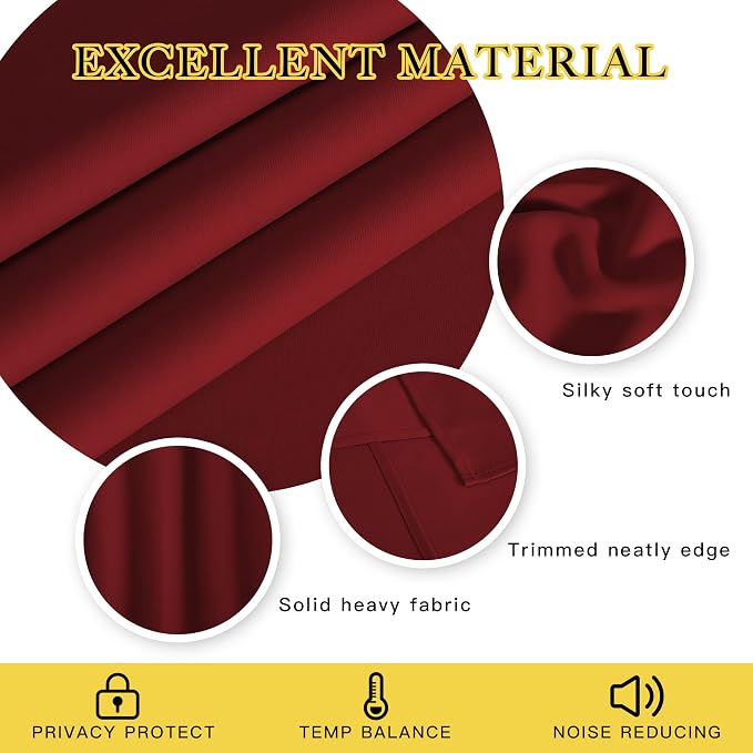 NICETOWN Blackout Short Curtain 63 inches Long - Image 2