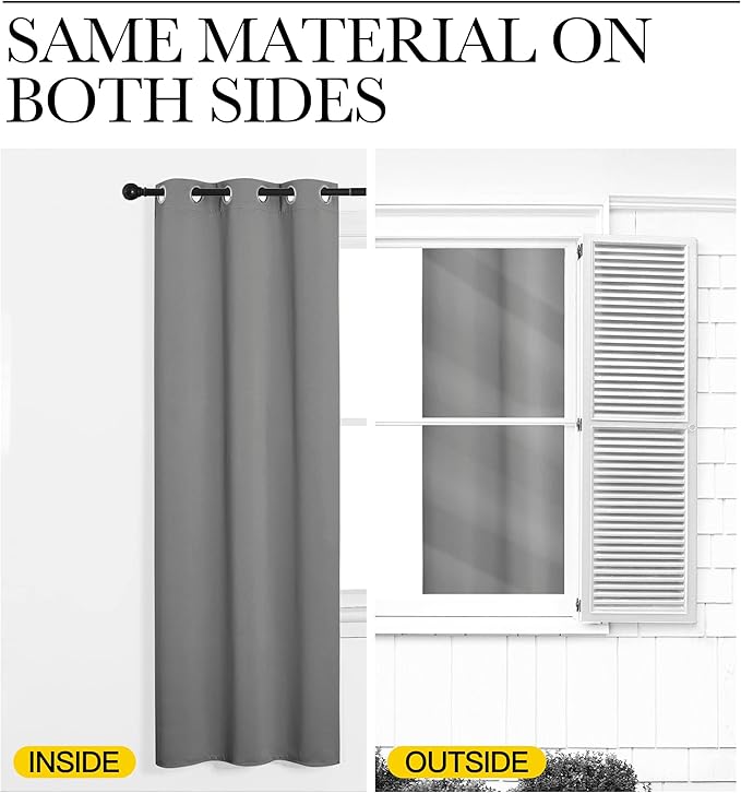 NICETOWN Silver Grey Room Darkening Curtain Panels 120" Long - Image 6