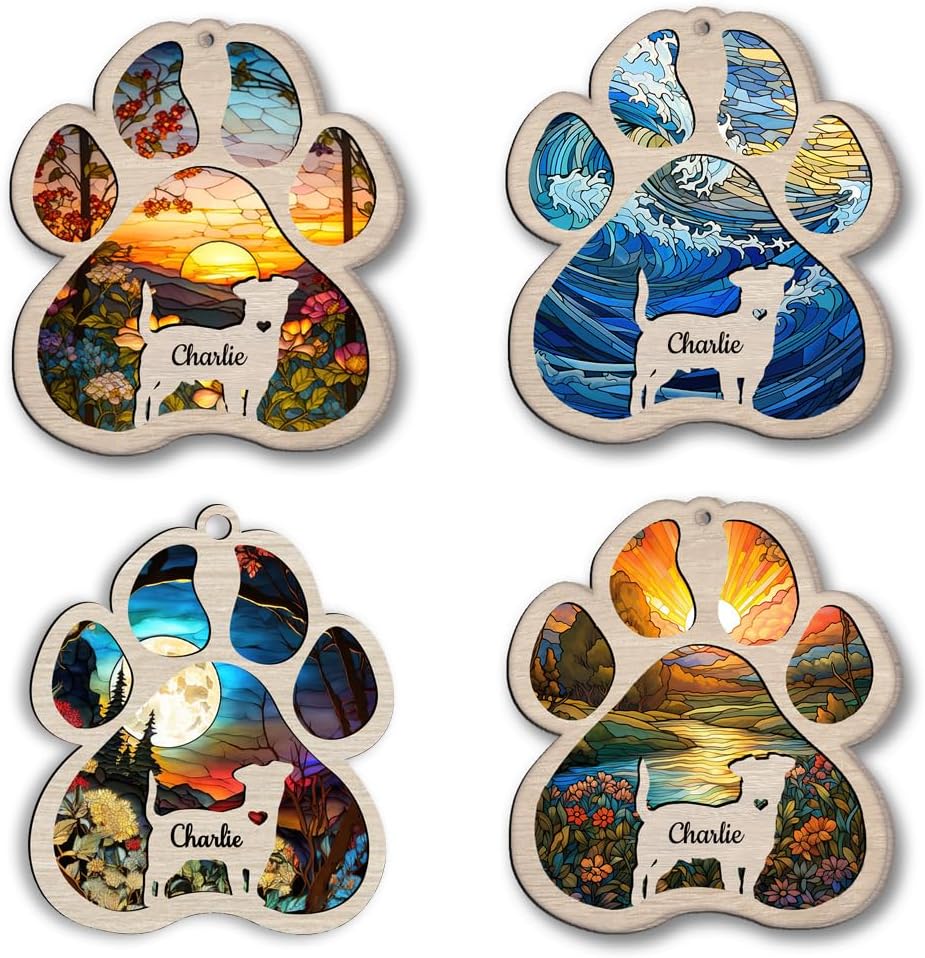 IZI POD Personalized Italian Greyhound Suncatcher Dog Memorial Gifts, Custom Italian Greyhound Ornament Christmas Tree, Pet Remembrance Gift, Loss of Dog Sympathy Gift, Pet Loss Suncatcher