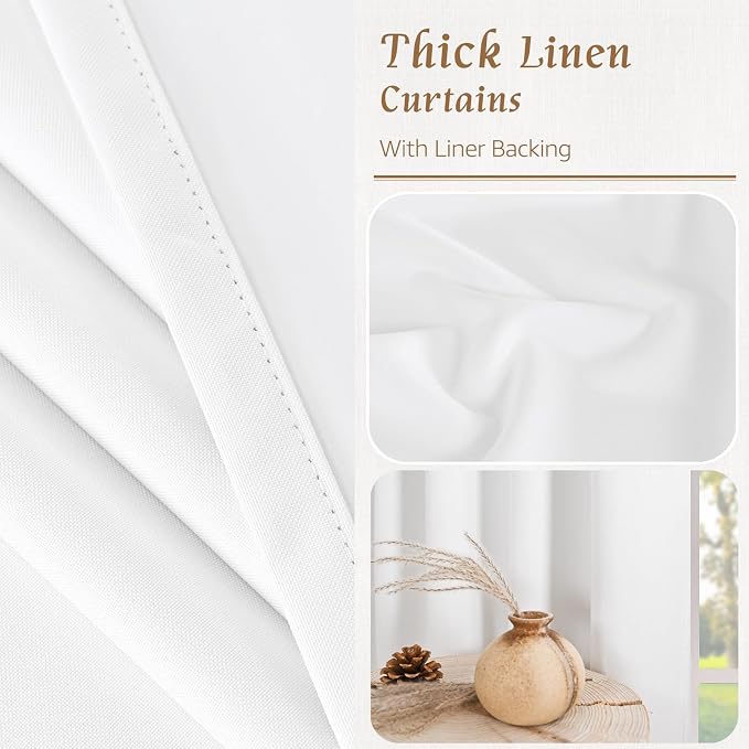 Full Blackout Linen Curtains 60 Inch - Image 7