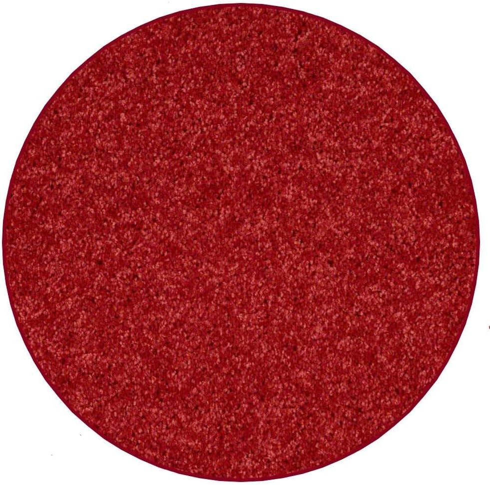 KOECKRITZ Soft and Colorful Kids Classroom Area Rugs (Passes Flammability Pill Test) Many Sizes and Bright Colors to Select from (4' Round, Fire Engine)