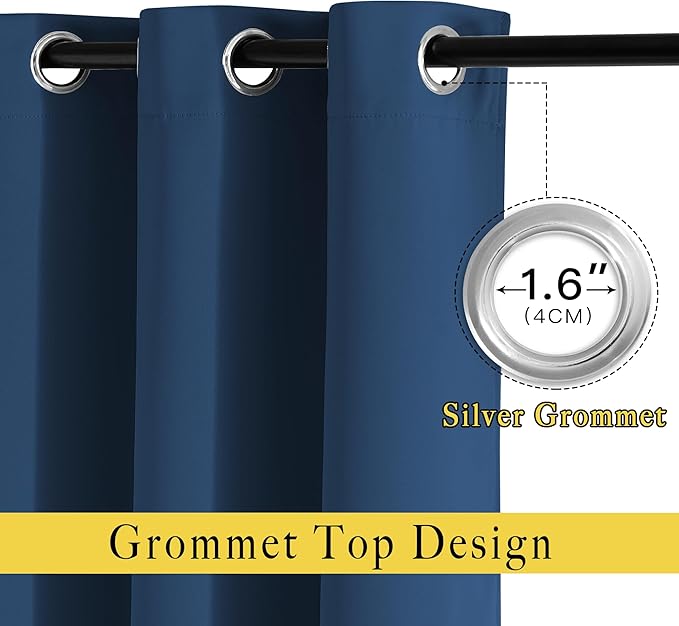 NICETOWN Blackout Sliding Door Curtains 84 inch Length 2 Panels - Image 2