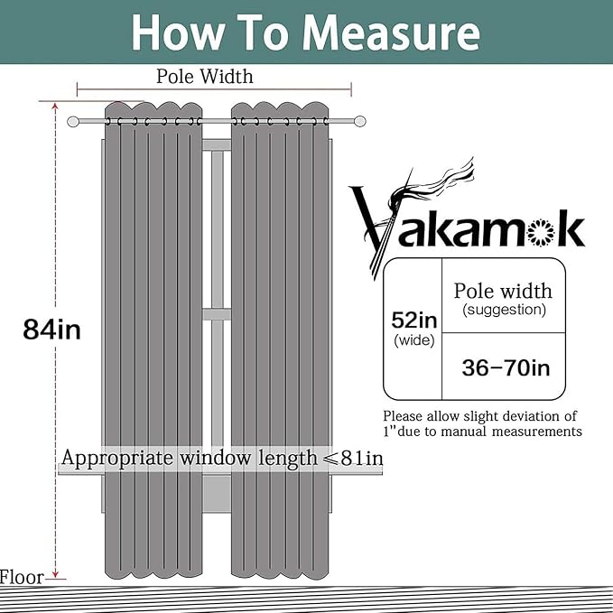 Yakamok Room Darkening Curtains 52x84 inch Length Khaki-Living Room | 2 panels - Image 3