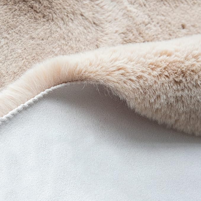 ORINOVA Light Brown Beige Plush Washable Fluffy Area Rugs - Image 4