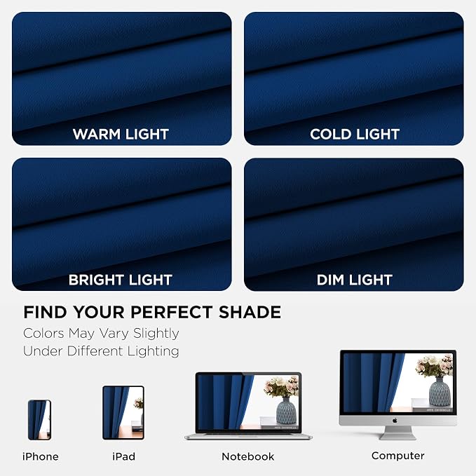 Joydeco Blackout Curtains 45 Inch Length 2 Panels Set, Thermal Insulated Long - Image 6