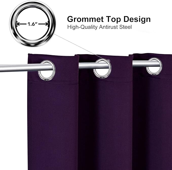 ChrisDowa Blackout Curtains for Bedroom and Living Room 80 Inches Long | 2 - Image 2