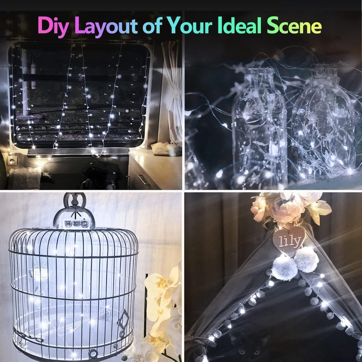 2 Pack 200LED Battery Operated Fairy Lights with Remote, 8 Modes LED String Lights with Timer, Dimmable, Memory Function, Waterproof Twinkle Lights for Outdoor Indoor Christmas Decor(Cool White)