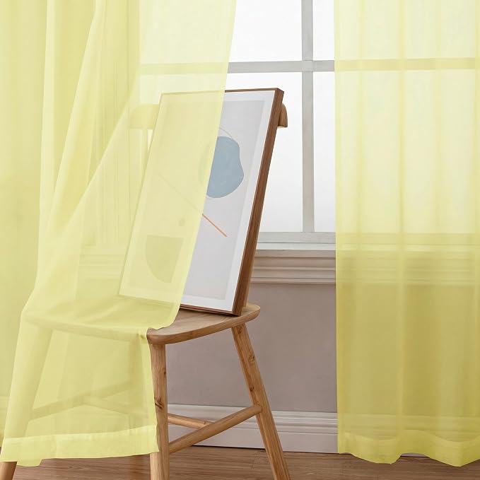 Sheer Curtains 78 Inches Long 2 Panels Set - Image 5