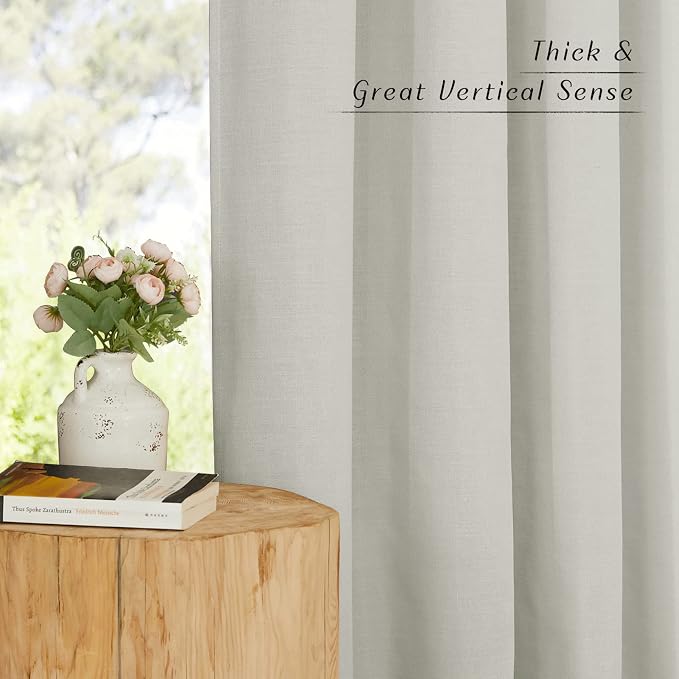 NICETOWN Rustic Linen 132 inch Long Curtains - Image 3
