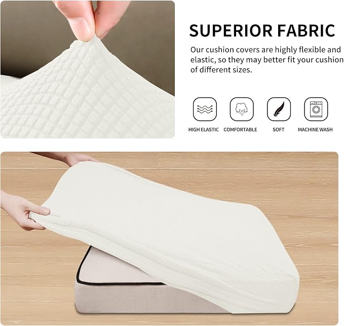Easy-Going Stretch 2 Pieces Loveseat Couch Cushion Cover - Image 5