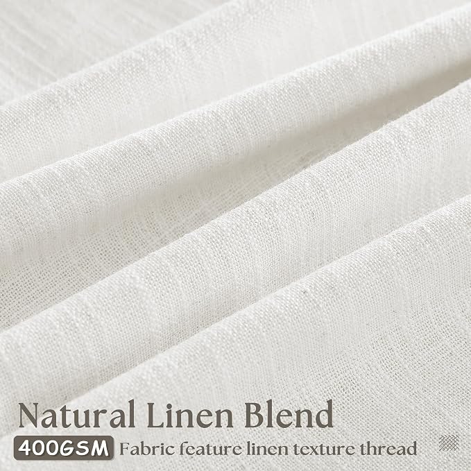 Beige White 120 Inch Curtains High Ceiling Tall Curtains 2 Panels | Pinch - Image 3