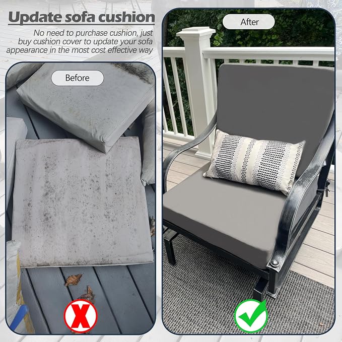 Sqodok Outdoor Cushion Covers 28x28 inch, Wicker Chair - Image 8