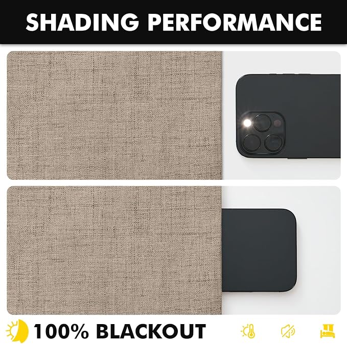 MIULEE 100% Blackout Linen Curtains 42 x 90 Inch Copper Brown 2 Panels | - Image 7