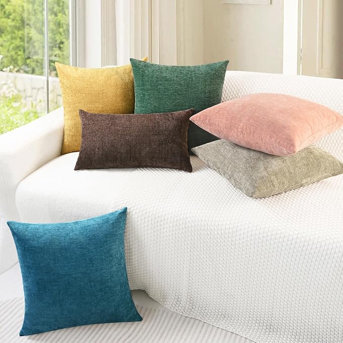 CaliTime Decorative Couch Throw Pillow Covers 24 X 24 Inches Dark Green | Pack - Image 4