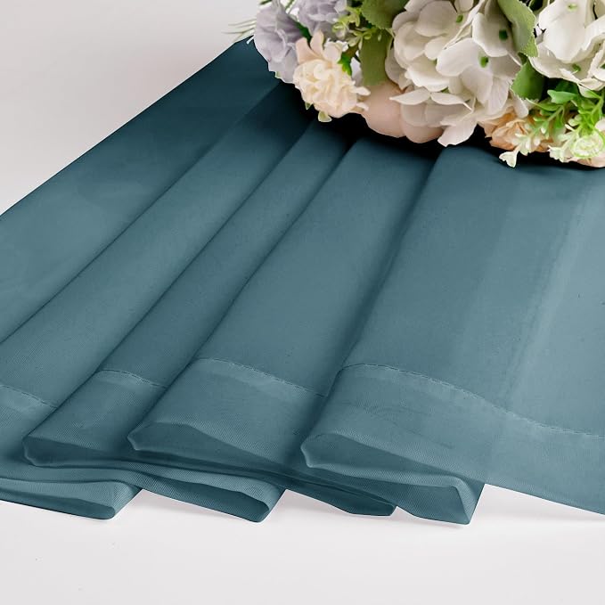 Chyhomenyc Sheer Stone Blue Curtains 90 inches Long 2 Panels, Light Filtering - Image 8