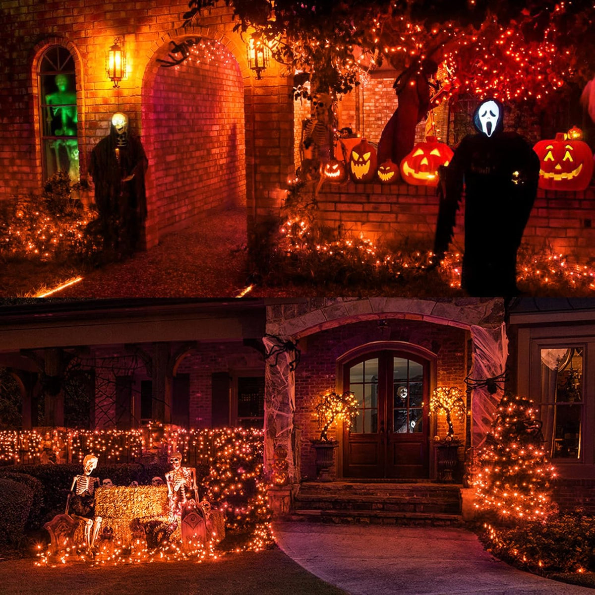 ODEETRONIC Candy Corn Halloween Lights, 21.63ft 100 Count Incandescent Lights Connectable Set, 120V UL Certified Orange & Yellow Halloween Light, Mini String Light Waterproof for Home Party Tree Decor