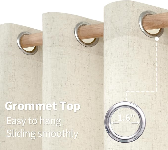 YoungsTex Linen Curtains 40 Inches Long, Short Drapes Light Filtering - Image 6