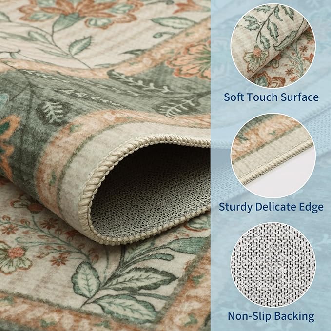 GarveeHome Small Sage Green Entryway Rug, 2x3 Washable Front Door Rug Indoor - Image 5
