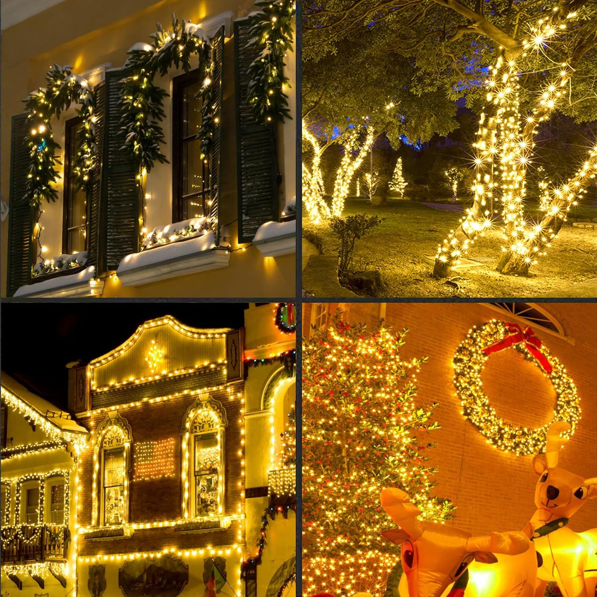 600LED (12pk of 50L) String Lights,LED Christmas Lights, 6" SPACING,Green Wire,Yellow