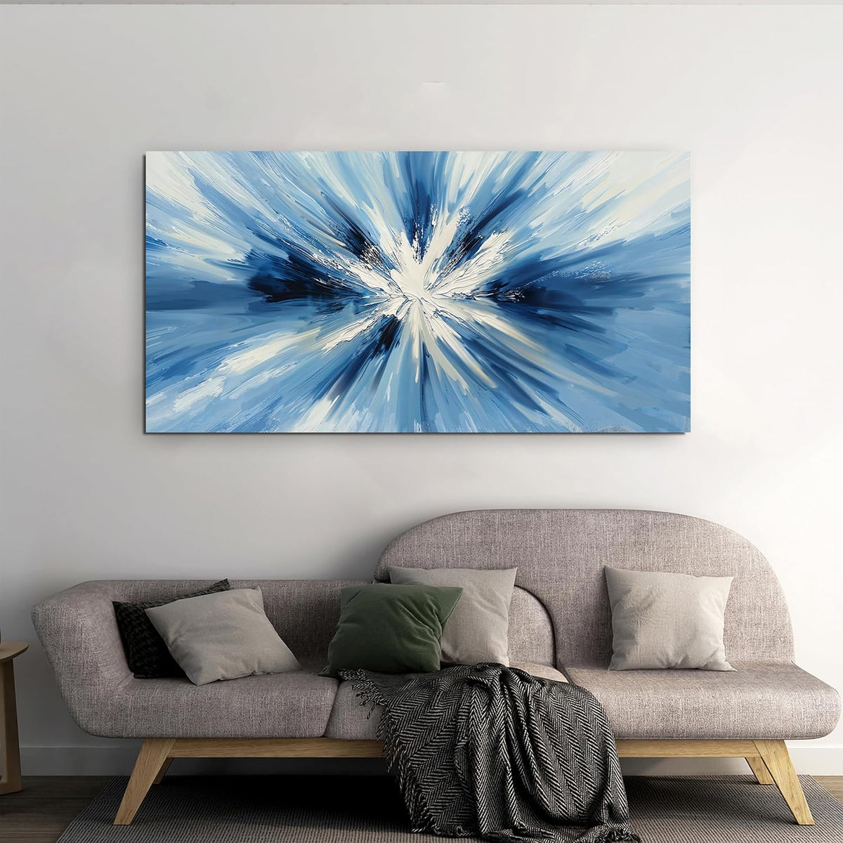 Abstract Canvas Wall Art Decor Wall Pictures for Living Room Abstract Canvas Art Wall Art Decor Blue White Wall Art Prints Modern Minimalist Wall Art Decorations Bedroom Home Aesthetic Decor 20"X40"