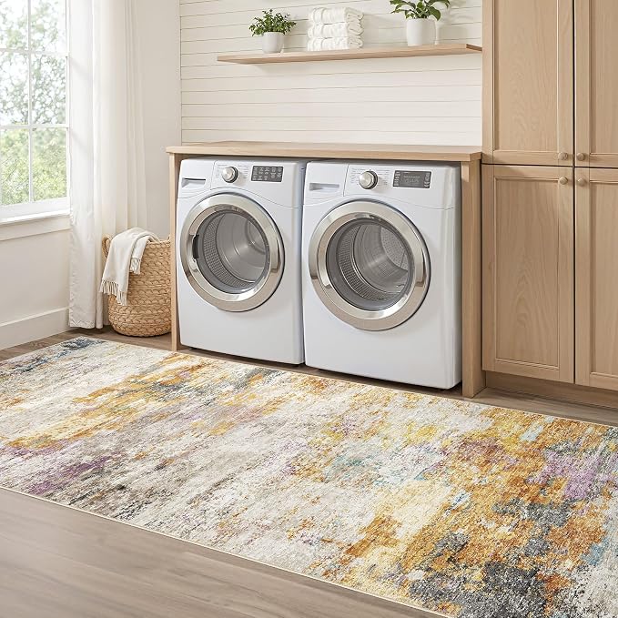 LOONGRUG Runner Rug 2x10 Washable Non-Slip Kitchen Neutral Modern Rug | - Image 7