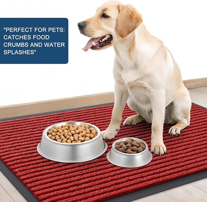 OLANLY Front Door Mat 71x47, Waterproof Heavy-Duty Indoor Outdoor Doormat | Red - Image 6