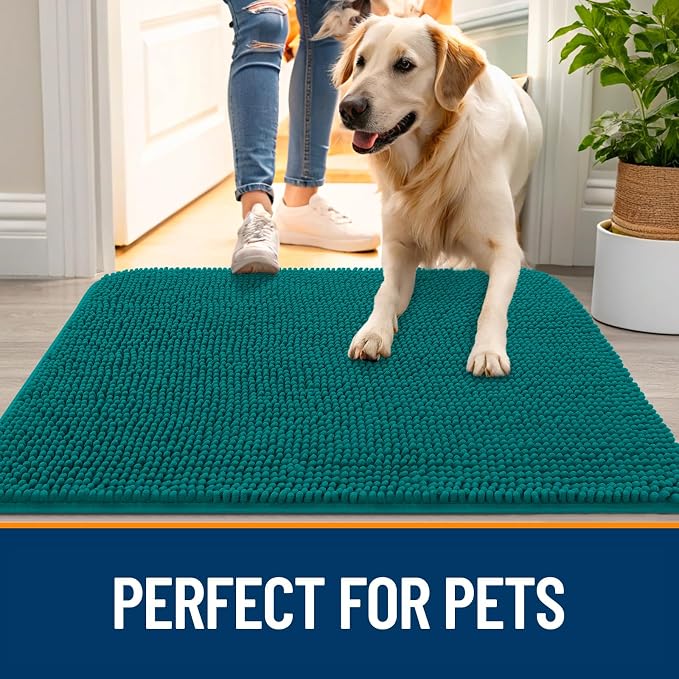 OLANLY Dog Door Mat for Muddy Paws 48x30, Super Absorbent Chenille Mud Mat | - Image 6