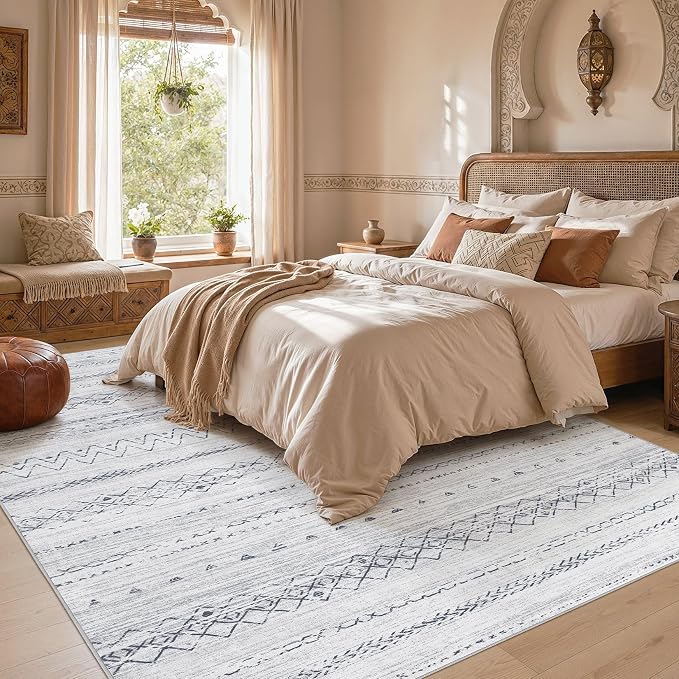 cotiled Boho 10x14 Area Rug for Living Room: Large Moroccan Washable Rug | - Image 5